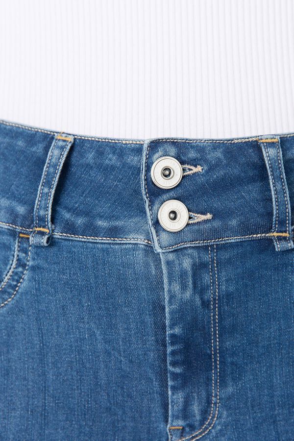 Springfield Skinny Jeans One size Double_up Tiro alto azul medio