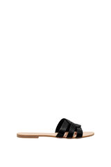 Springfield Faux leather flat sandal crna