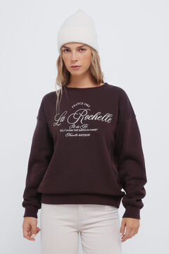 Springfield Sudadera gr&aacute;fica bordado ciudad marr&oacute;n