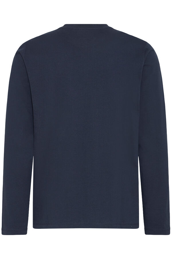 Blend Camiseta manga comprida com logo  azul