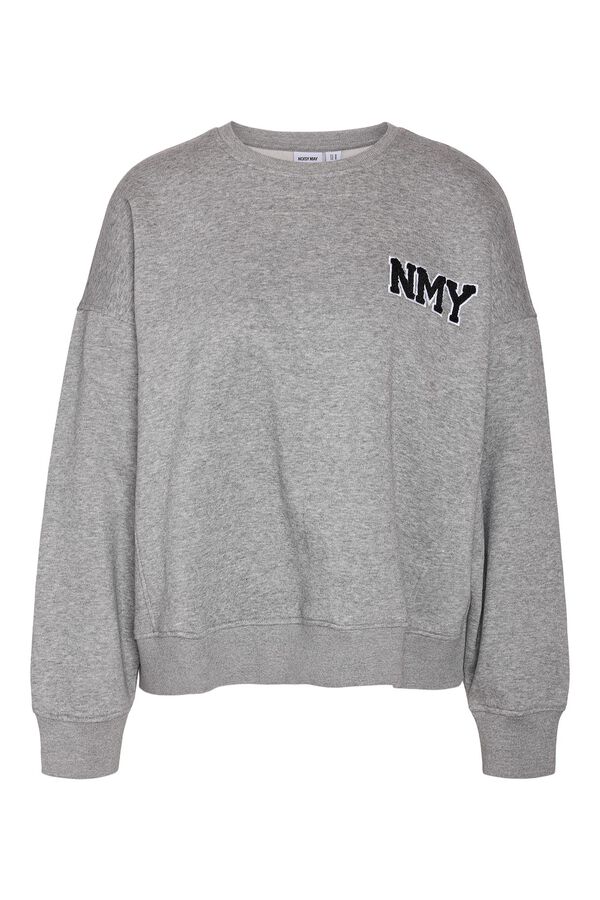 Noisy May Oversize round neck sweatshirt grey