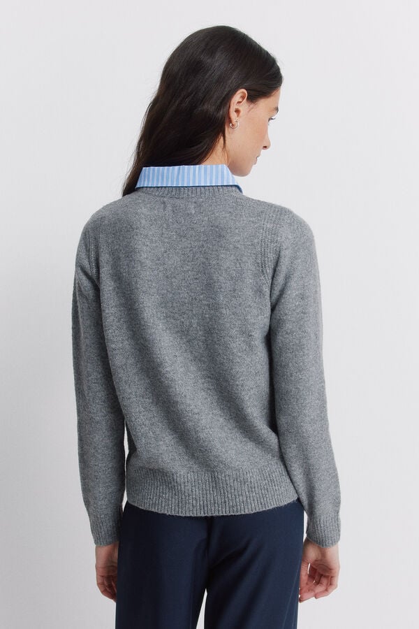 Springfield Knitted neck jumper grey