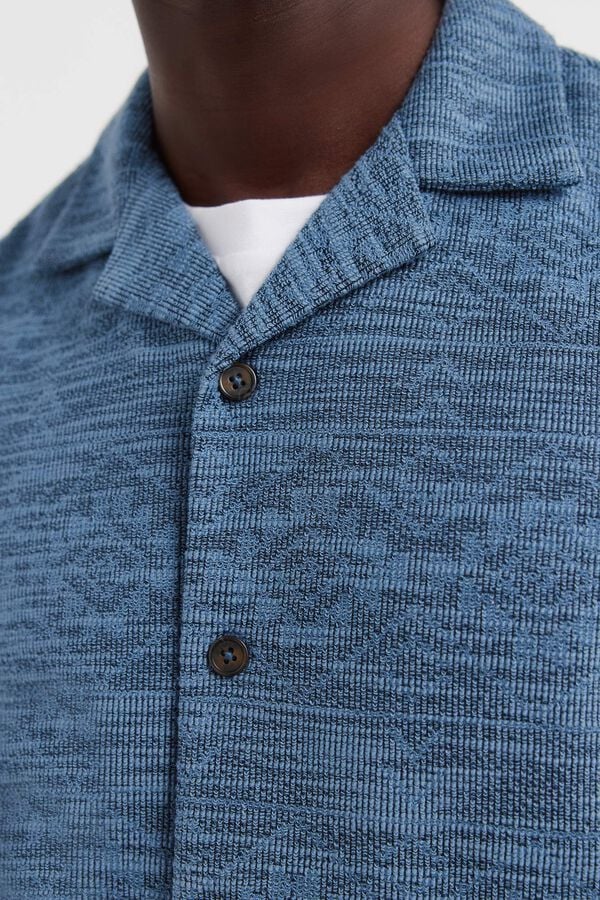 Springfield Jacquard regular fit polo shirt blue
