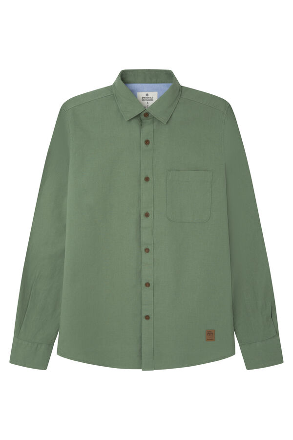 Springfield Camisa twill color verde