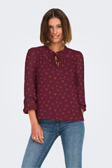 Only Blusa de gasa estampada burdeos