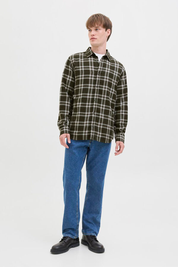 JJ REBEL Camisa regular fit cuadros verde