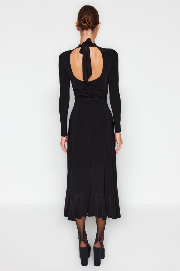 Trendyol Midi dress with open back black