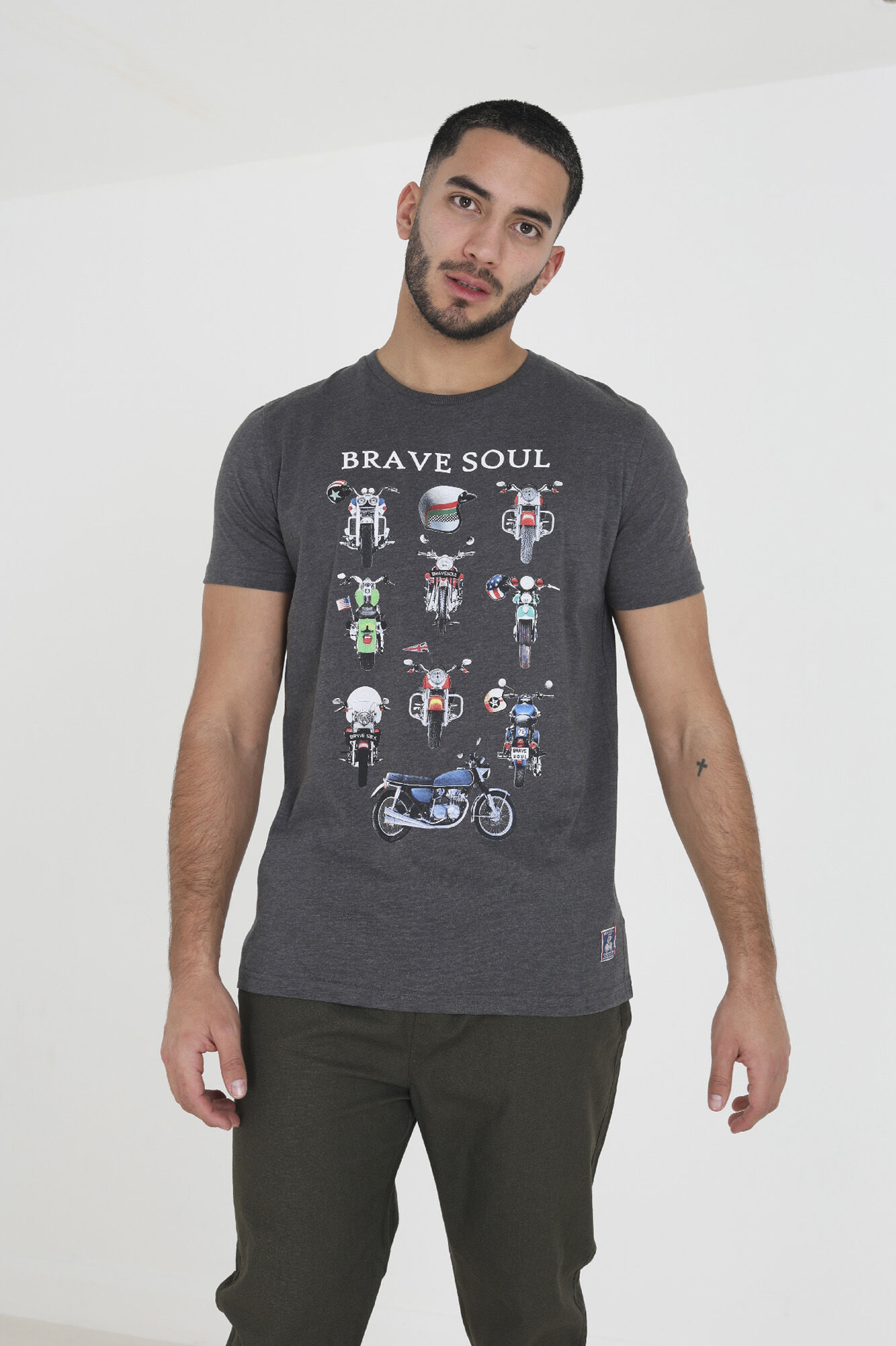 Brave Soul Camiseta de motociclista de manga curta