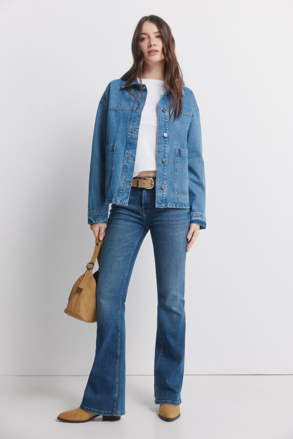 Springfield Mid-rise Low Flare jeans blue