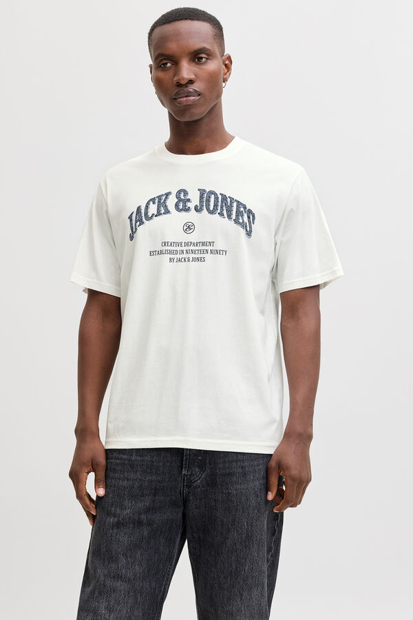 Jack & Jones Camiseta relaxed logo blanco