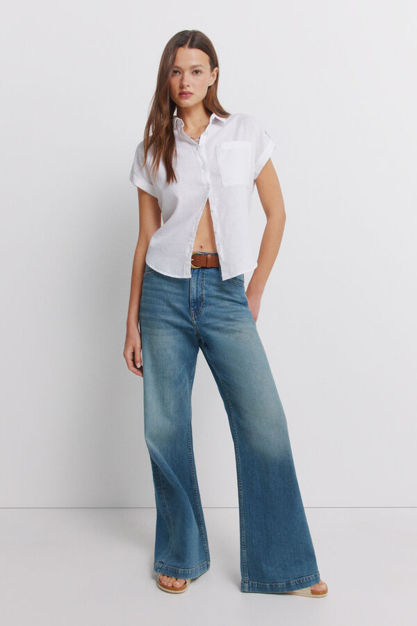 Springfield Cotton short sleeve shirt white