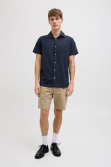JJ REBEL Linen comfort fit shirt blue