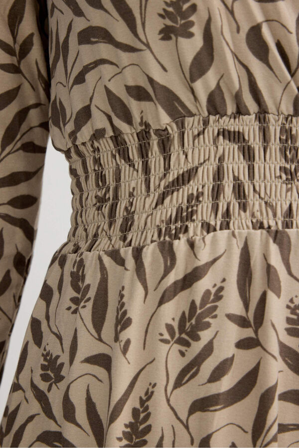 Inside Vestido midi estampado bege