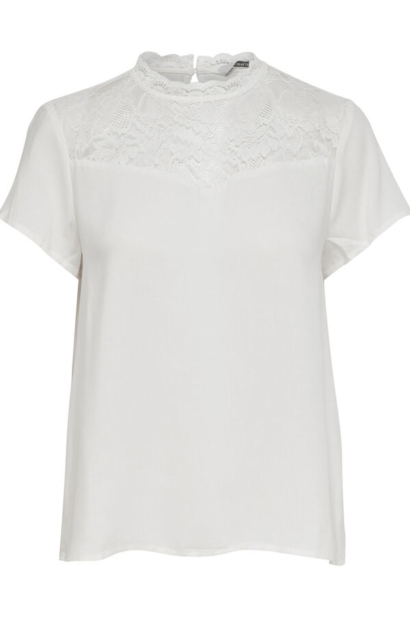Springfield Lace detail blouse blanc