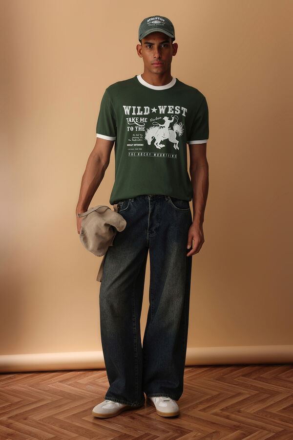 Trendyol Camiseta oversize manga corta kaki