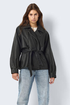 Springfield Synthetic leather jacket black