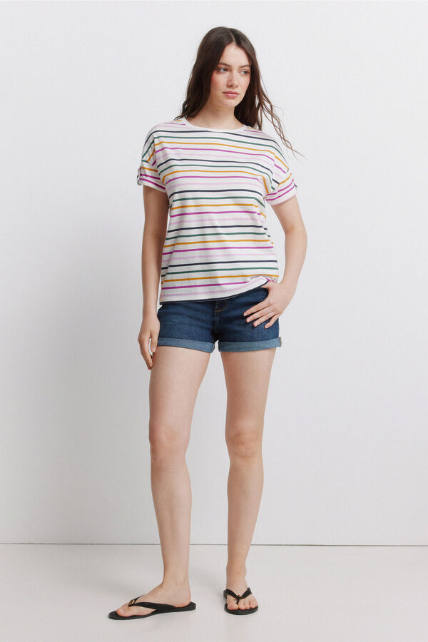 Springfield Striped short sleeve T-shirt beige