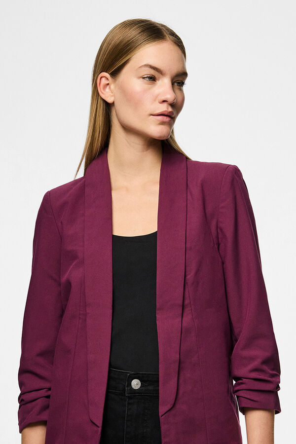 Pieces Blazer com mangas 3/4 rosa
