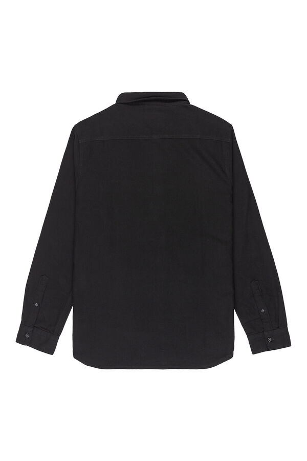 Quiksilver Motherfly Solid - for men long sleeve Shirt Crna