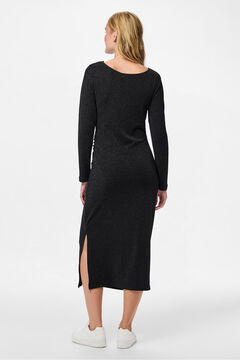 Pieces Vestido midi de lurex com quadris franzidos