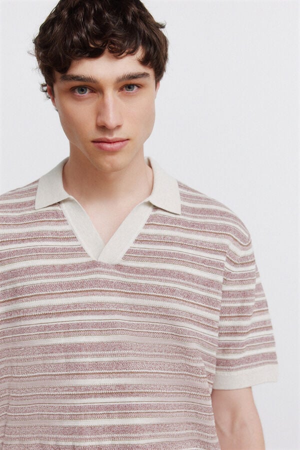 Springfield Polo estructura rayas mouline naranja