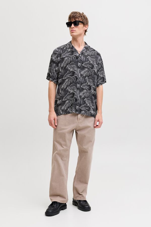 Jack & Jones Relaxed Fit Viskose-Hemd Schwarz