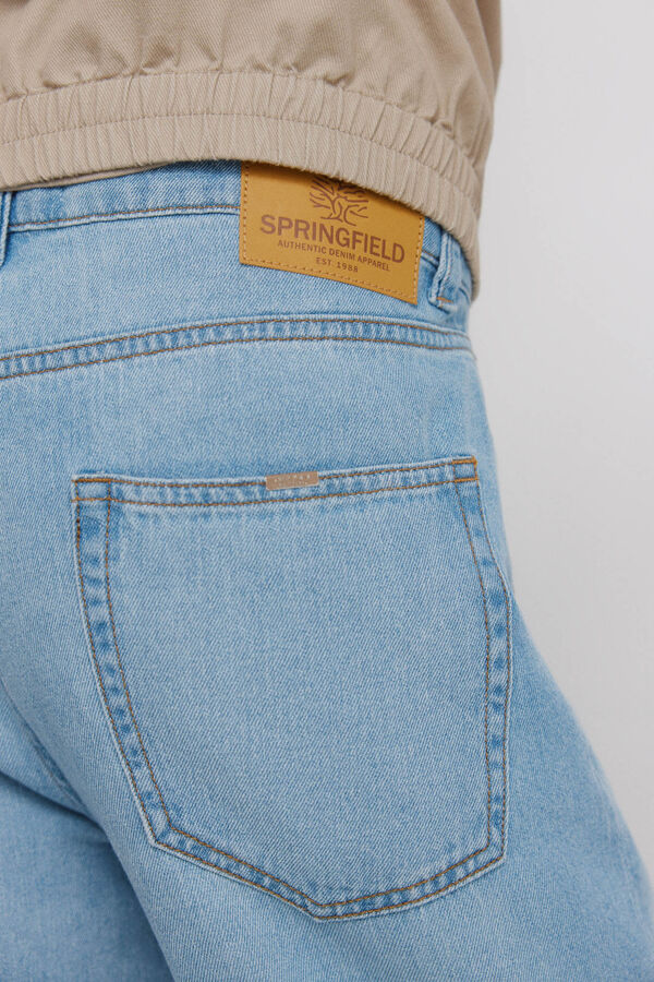 Springfield Ultra-light mid-wash straight fit jeans blue
