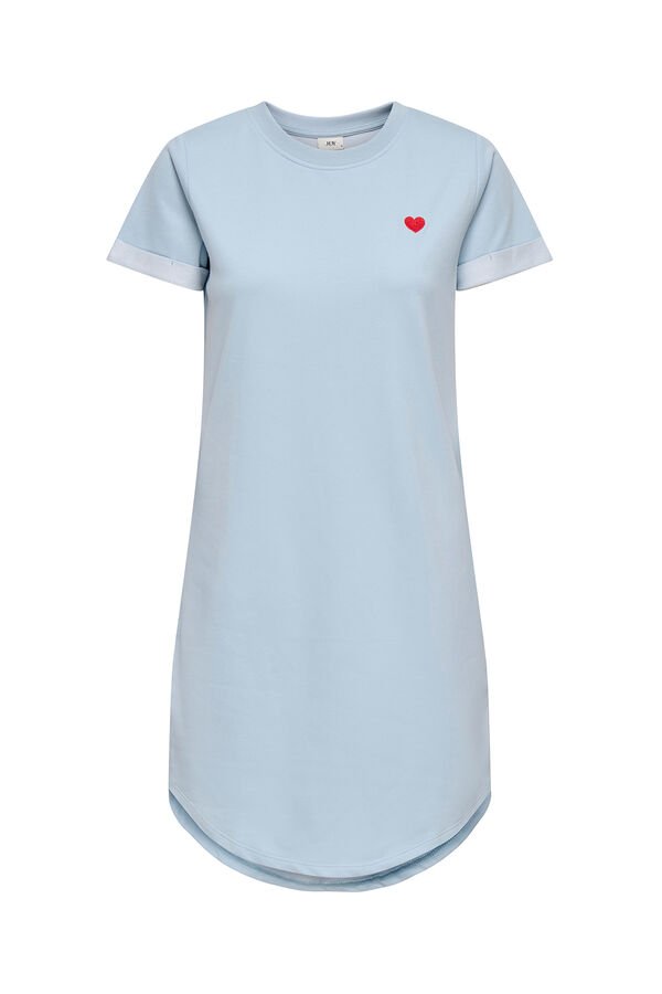 JDY Vestido corto detalle bordado azul