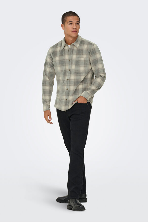 Only & Sons Camisa manga larga pana azul