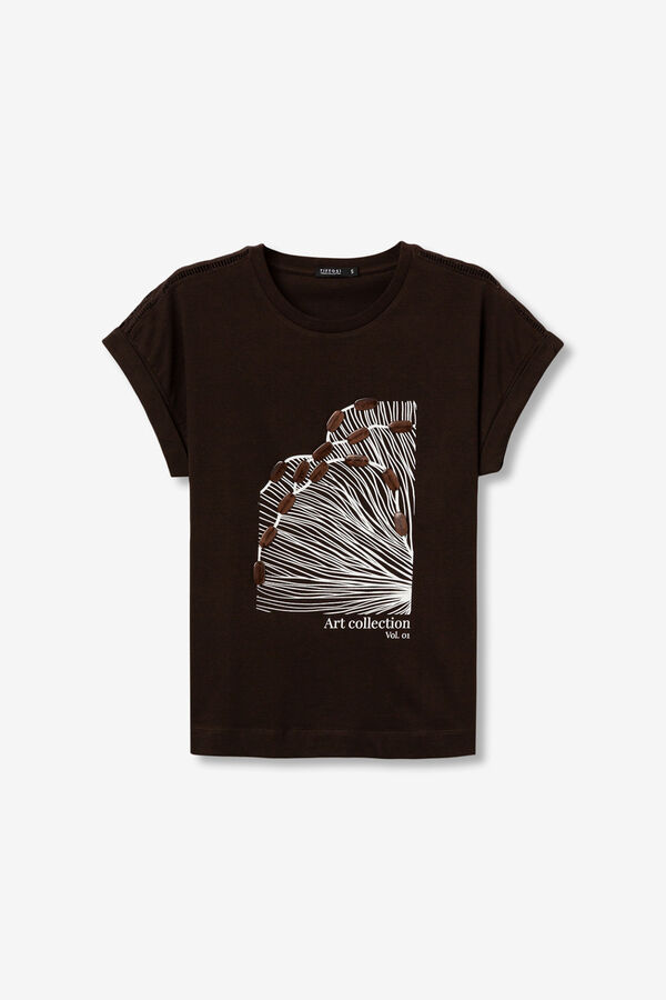Tiffosi Front print T-shirt nude