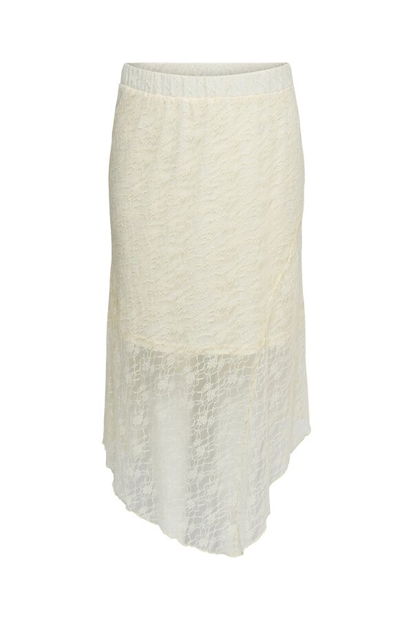 Only Carmakoma Falda de encaje talla grande blanco