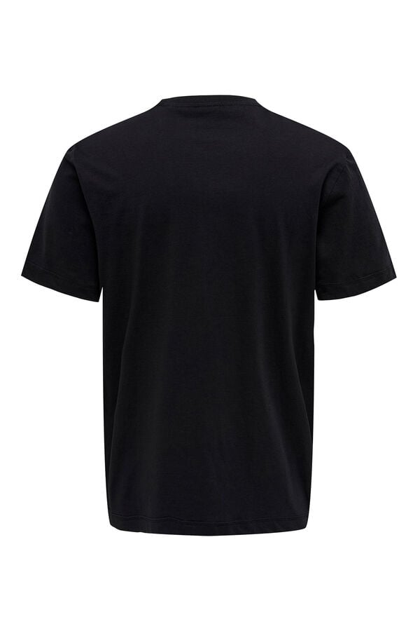Springfield Essential regular fit T-shirt crna
