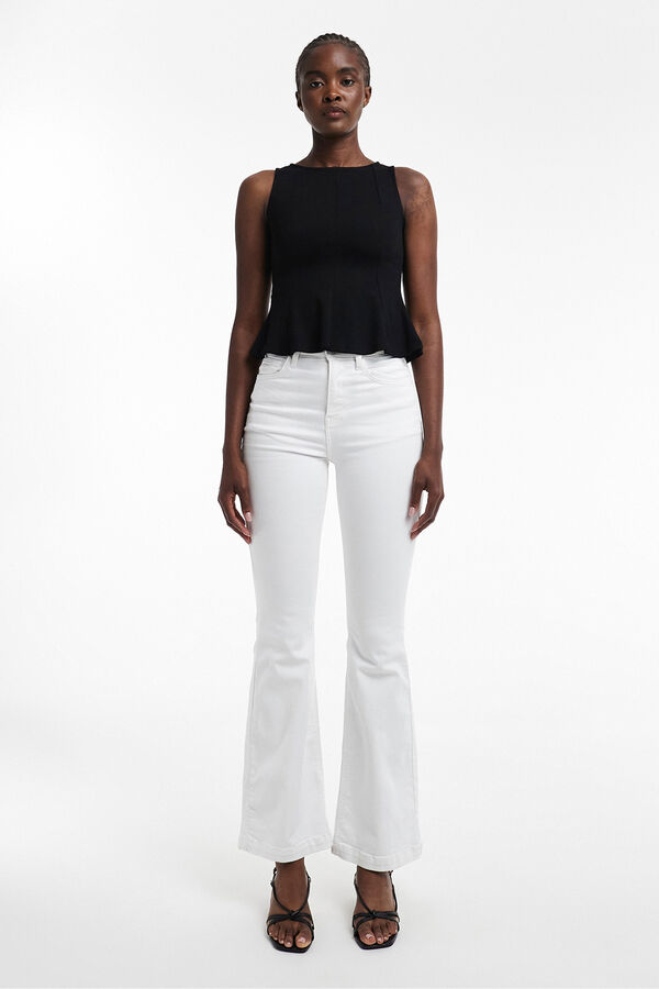 Topshop Jeans flared fit blanco