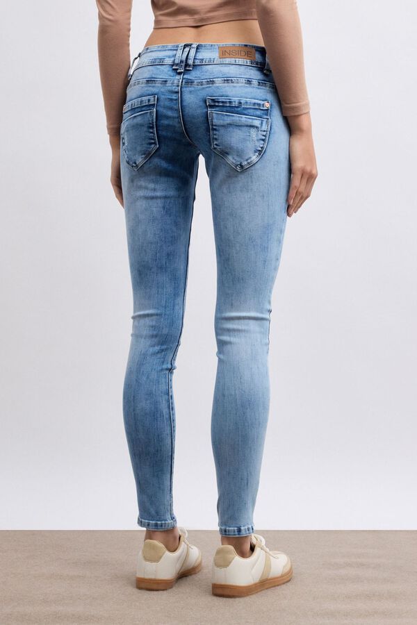 Inside Jeans Skinny Tiro Bajo azul