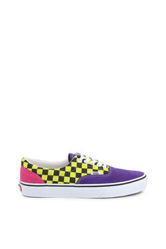 Springfield Colourful checked lace-up sneaker barna