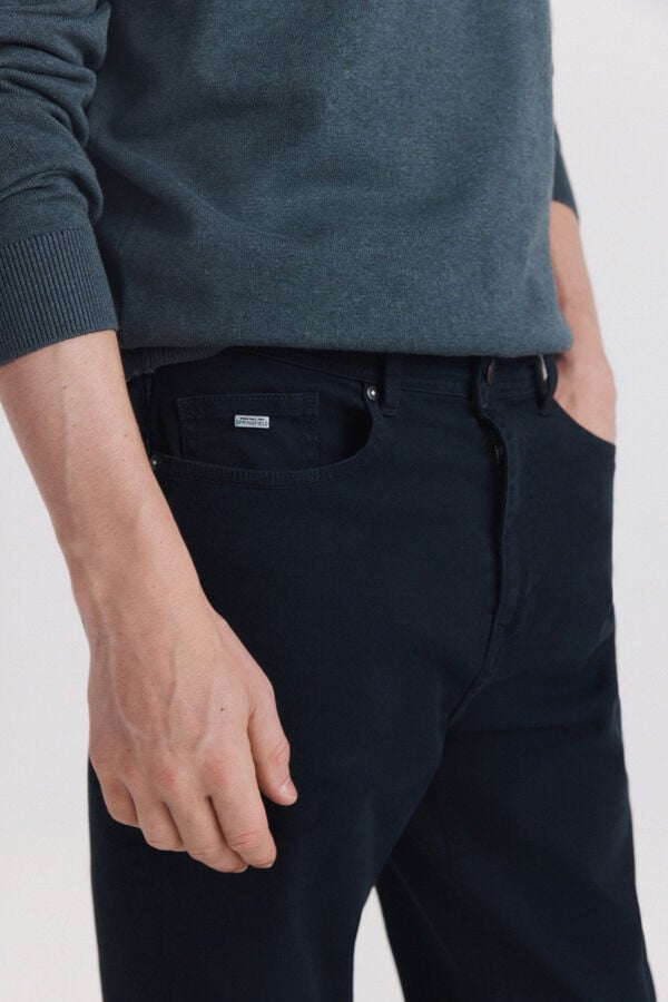 Springfield Pantalone sa 5 džepova slim kroja ispranog izgleda Plava