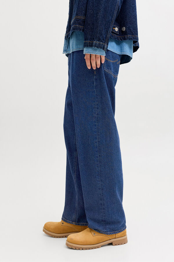 Jack & Jones PLUS Cotton relaxed high-rise jeans blue