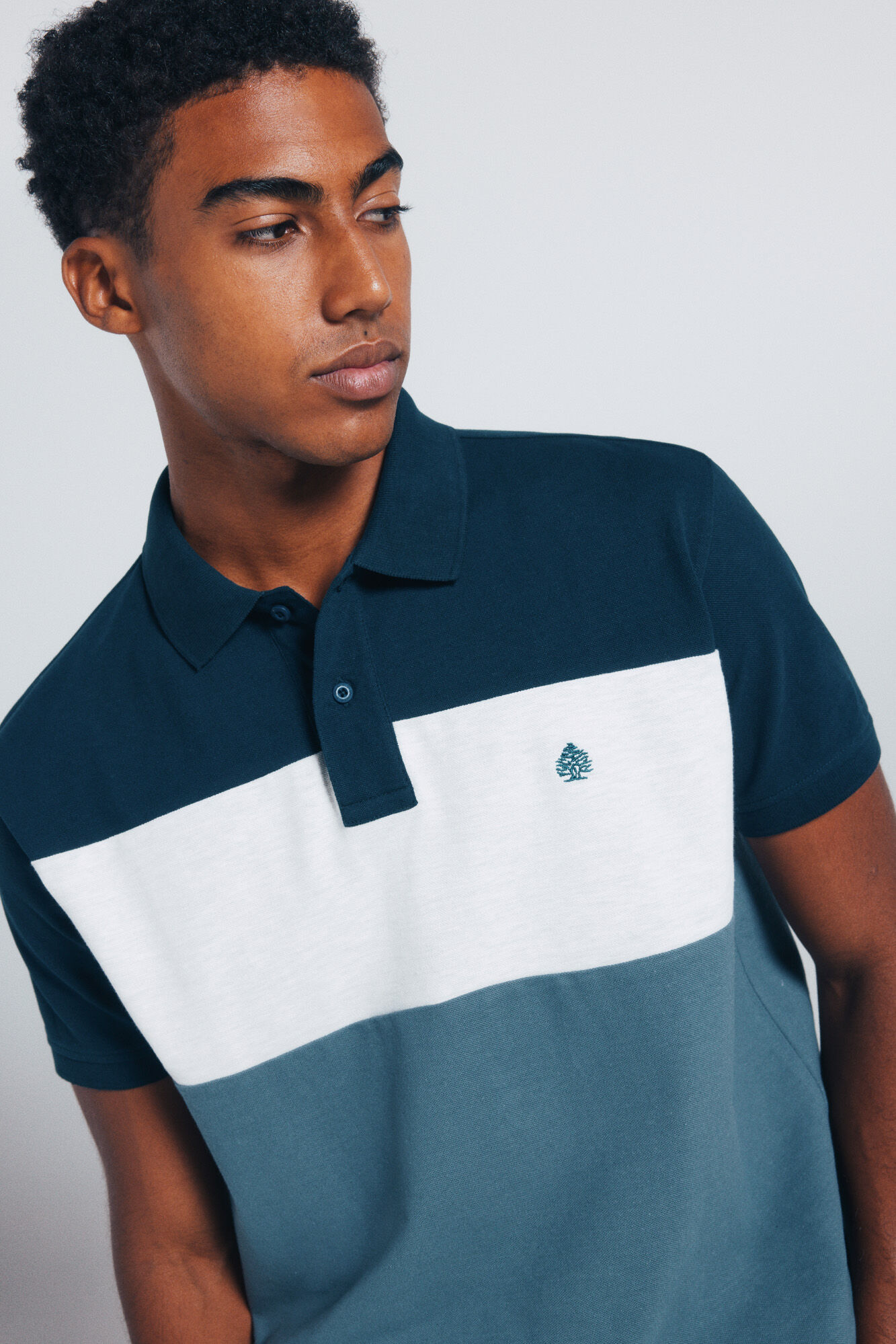 Springfield Regular fit color block piqu&eacute; polo shirt