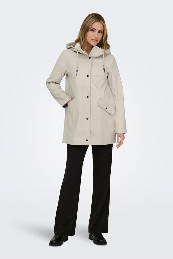 Only Hooded raincoat grey