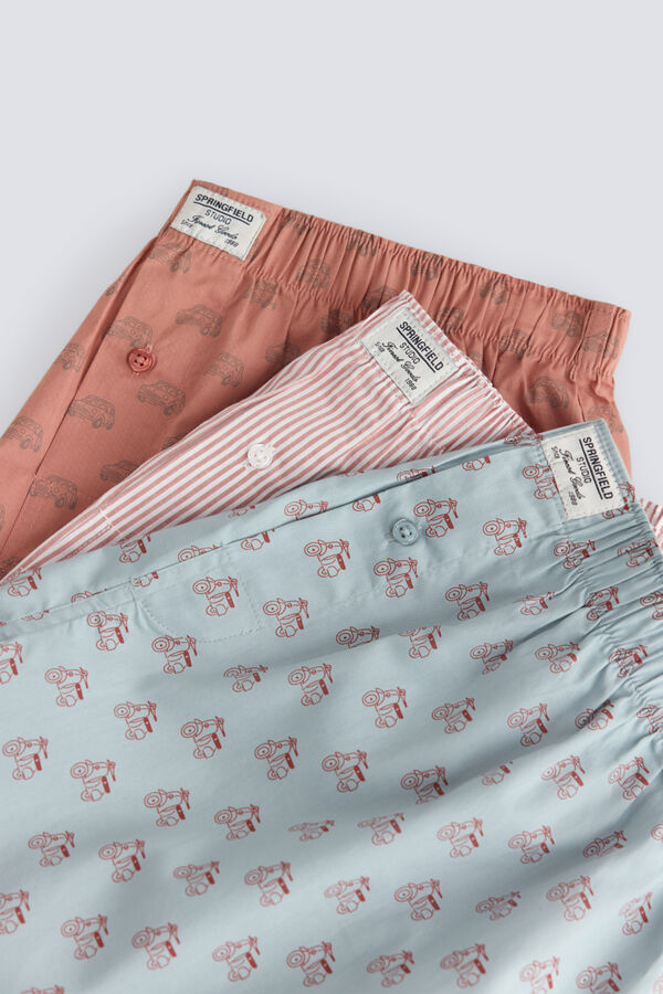 Springfield Printed poplin 3-pack boxers red