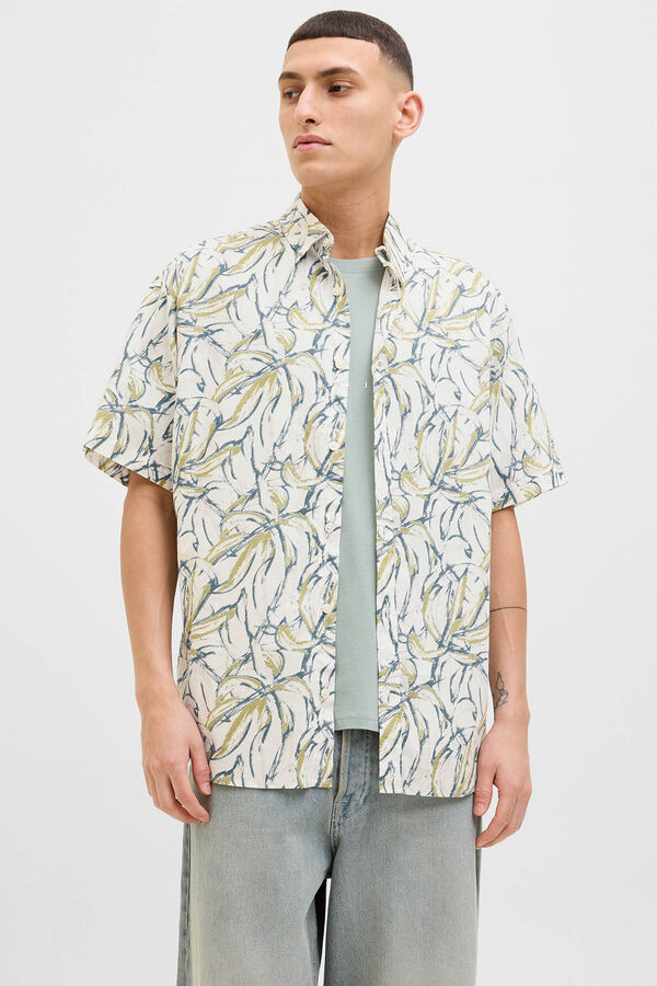 Jack & Jones Camisa manga corta oversized blanco