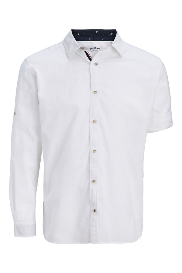 Jack & Jones Camisa manga larga de algod&oacute;n blanco