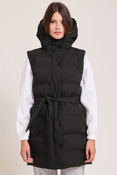 Springfield Mid-length sleeveless puffer jacket black