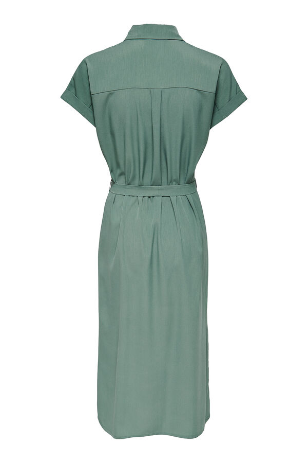 Only Vestido midi camiseiro verde