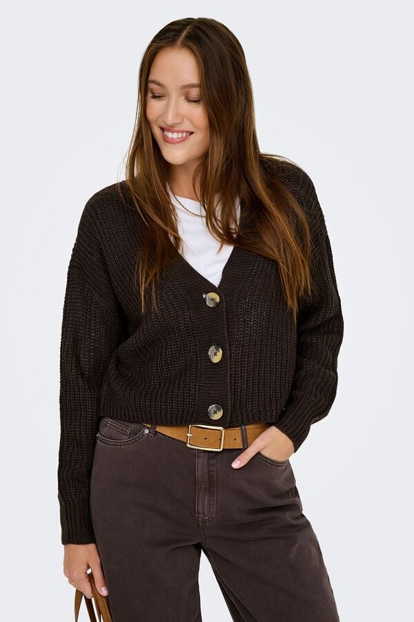 Only Button fastening cardigan nude