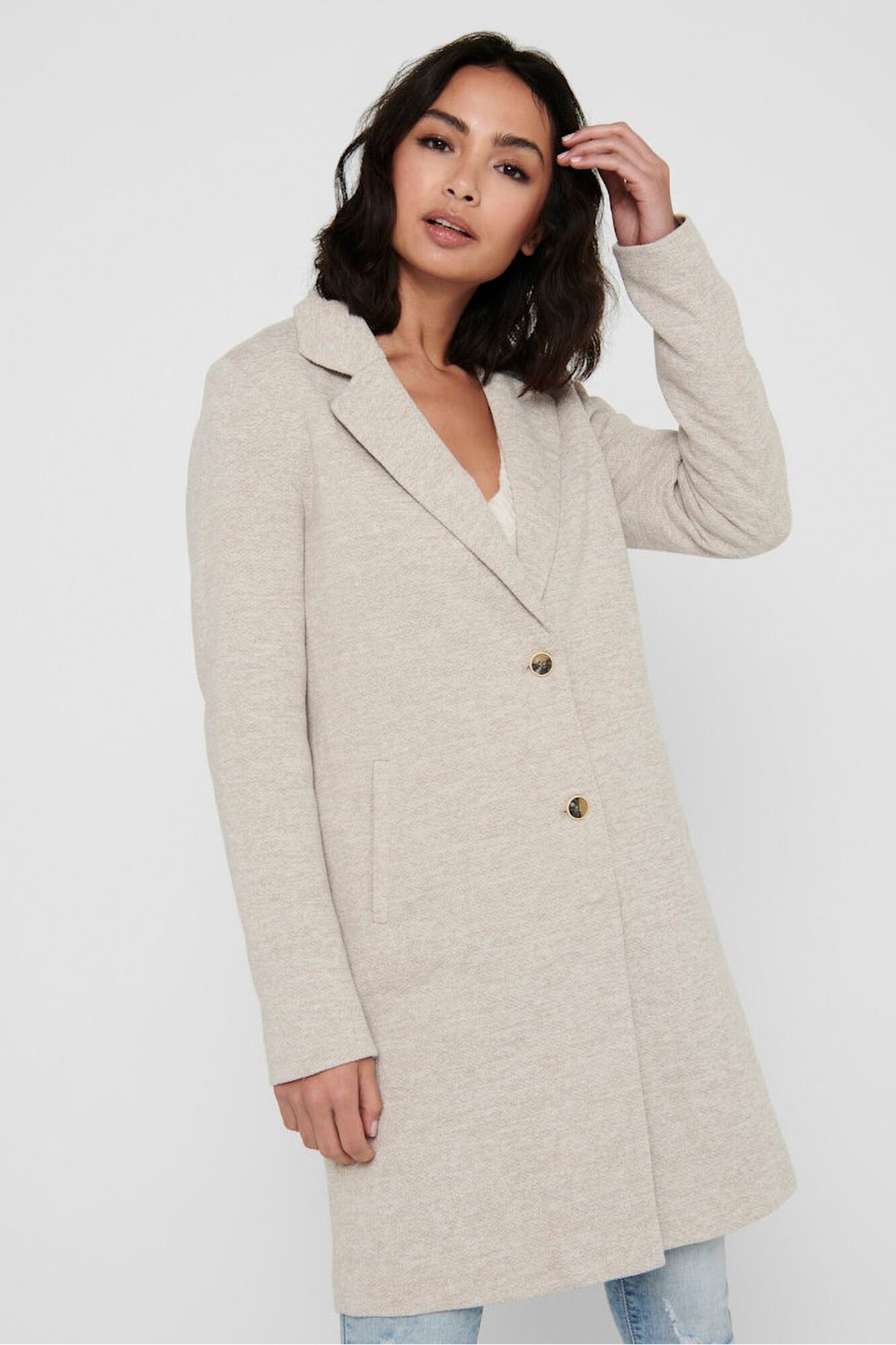 Only Abrigo midi de pa&ntilde;o