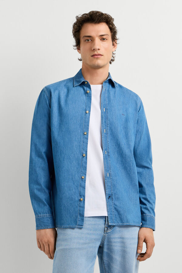 Pepe Jeans Denim slim fit shirt blue