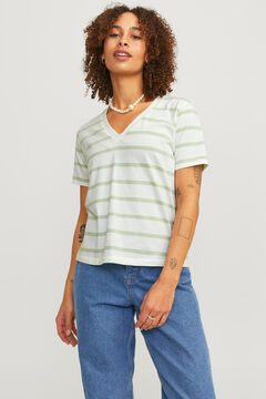 Springfield Striped cotton T-shirt natural