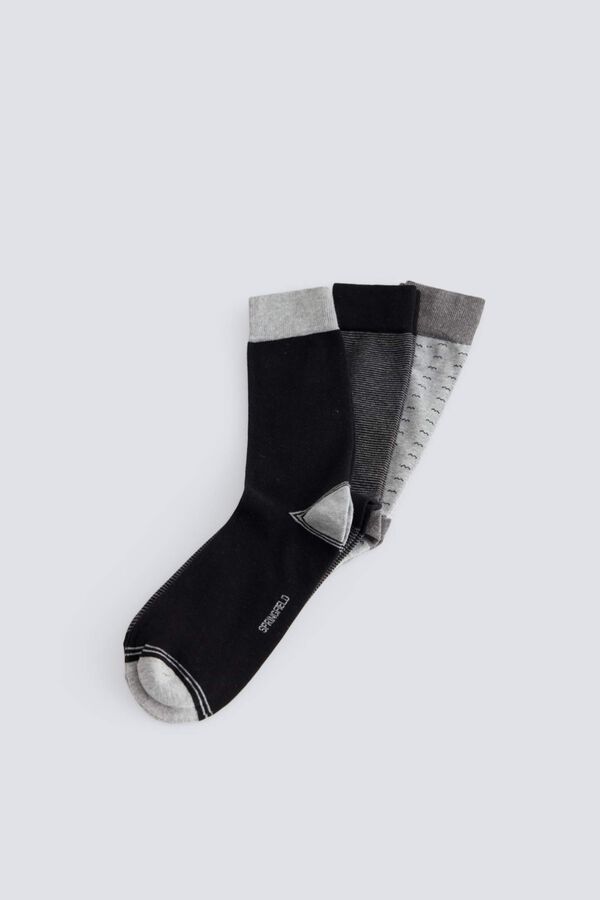 Springfield Grey 3-pack long socks black