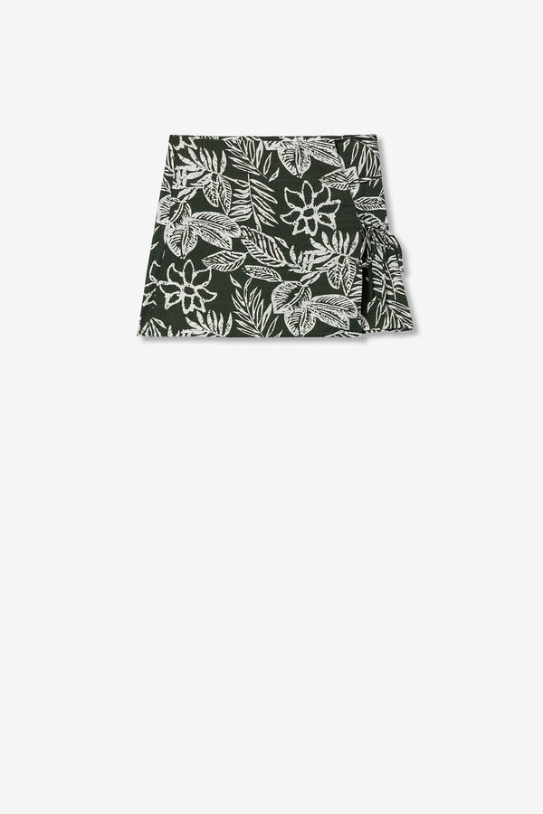 Springfield Printed Shorts Skirt with Bows brown